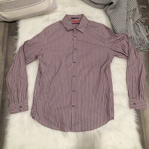 DKNY Pink Stripped Slim Fit Button Down Shirt